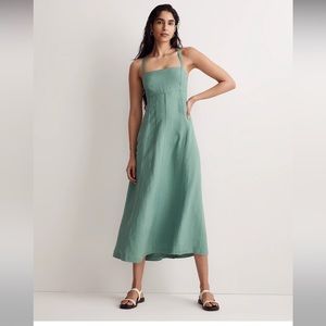 NWT Madewell Tie-Back Cami Midi Dress, green, various sizes, NK485